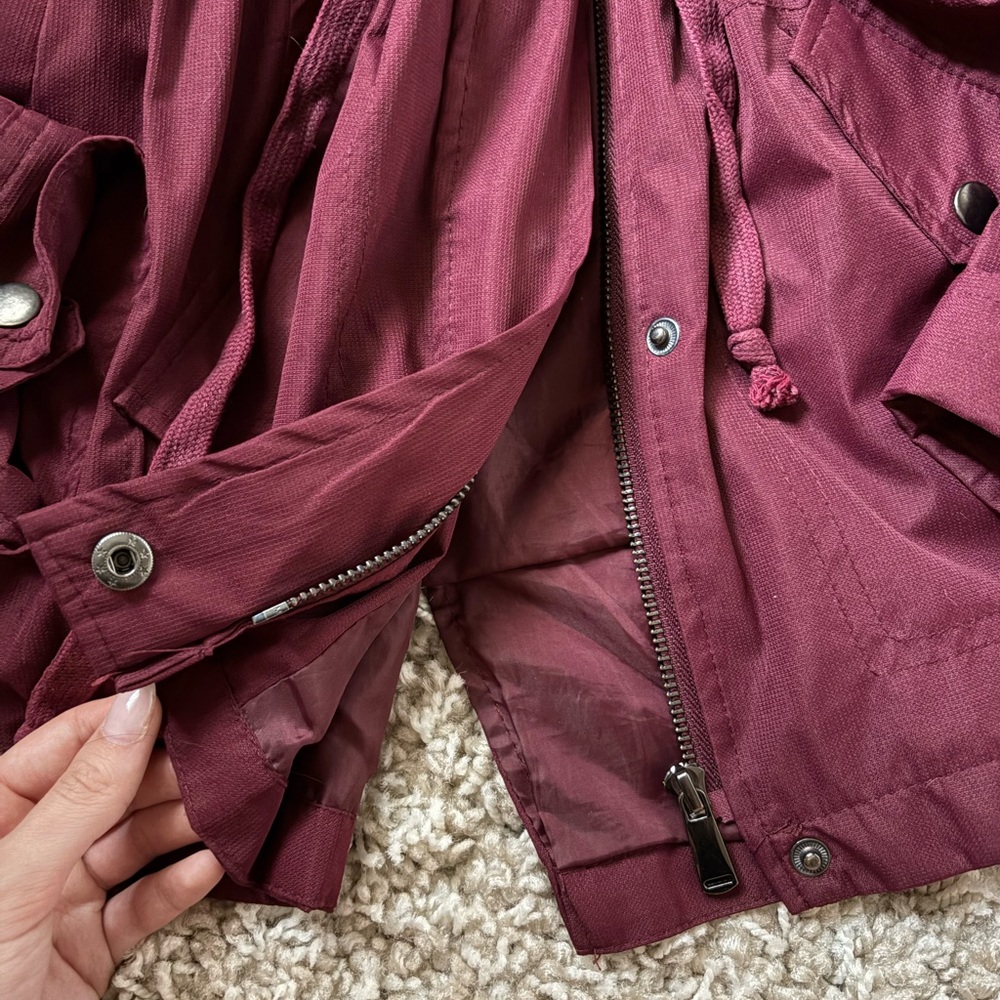 Ambiance Red Utility Jacket With Drawstring Hood - image 5